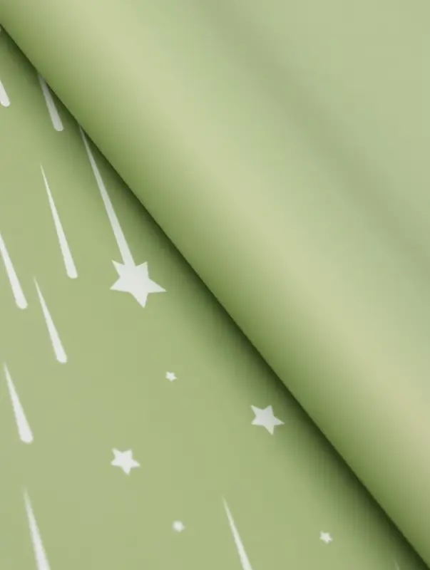 Пленка флористическая для цветов &laquo;Звездопад&raquo;, нежно-зелёная, 57&times;57 см