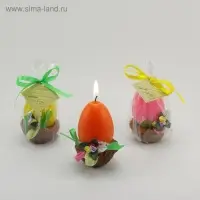 Декоративная свеча "Яйцо в корзинке", МИКС