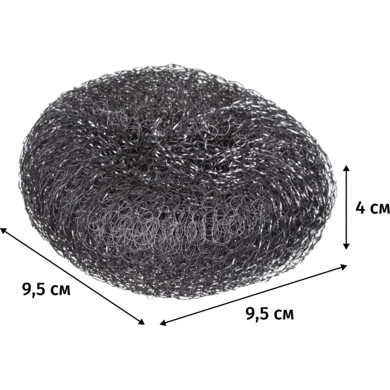 Губка-мочалка металлическая большая D=9,5см.,вес=34,8гр. PACLAN