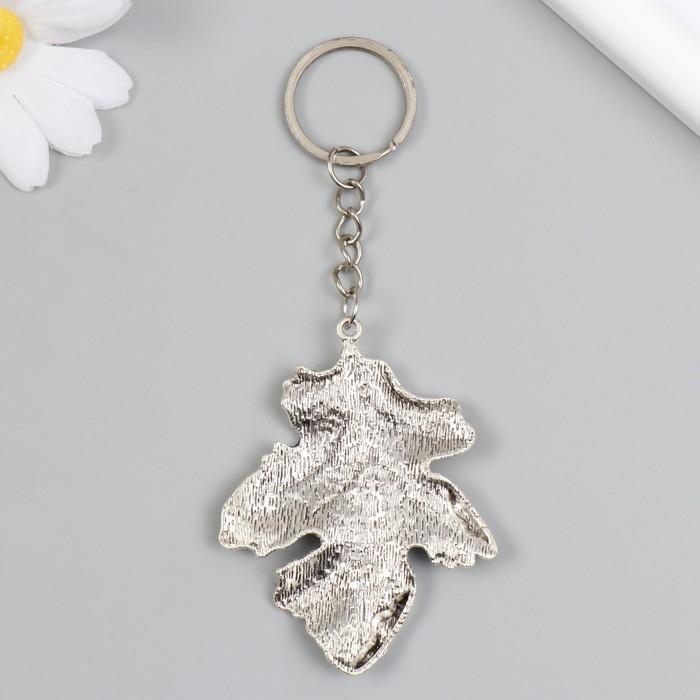 Брелок металл Брелок металл "Лист" серебро 5,1х6,7 см