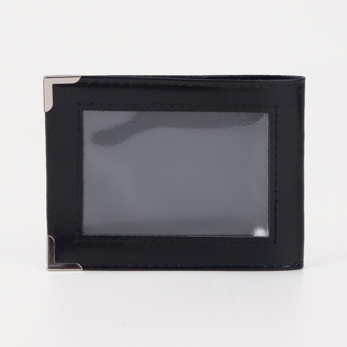 Обложка на удостоверение «Пропуск», с окошком, цвет чёрный Обложка на удостоверение «Пропуск», с окошком, цвет чёрный