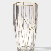 Ваза &laquo;Ронья&raquo; 23&times;11.5 см, стекло, прозрачно-золотая