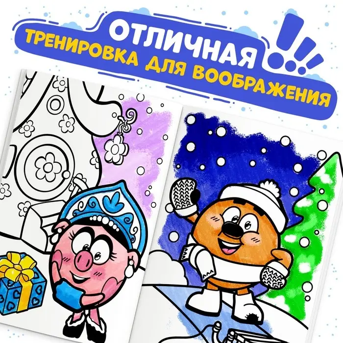 Раскраска &laquo;Зимняя&raquo;, 16 стр., А5, Смешарики