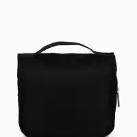 Косметичка-несессер дорожная на молнии, липучках, с крючком, чёрная