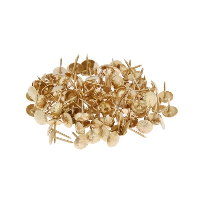 Гвозди ТУНДРА, декоративные, обивочные, фактурные, 11х16 мм, золото, 100 шт Гвозди ТУНДРА, декоративные, обивочные, фактурные, 11х16 мм, золото, 100 шт