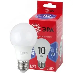 Лампа светодиодная LED 10 Вт 800Лм 6500К груша холодный E27 220-240В LED A60-10W-865-E27 Red Line