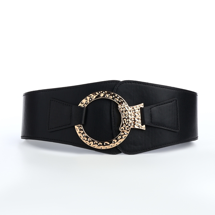 Ремень женский, ширина 10 см, пряжка золото, цвет чёрный Ремень женский, ширина 10 см, пряжка золото, цвет чёрный