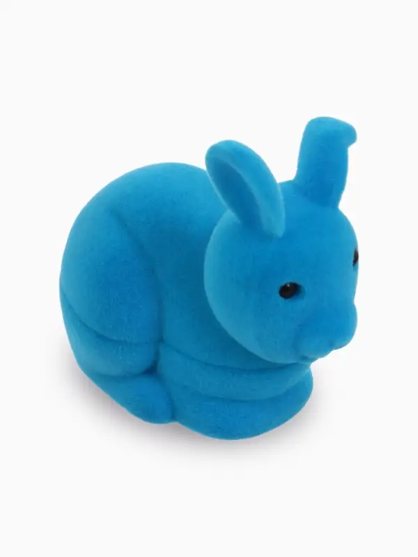 Футляр под серьги, кольцо &laquo;Кролик&raquo;, бархатный, 5.7&times;4.5 см, бирюзовый