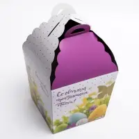 Коробка подарочная пасхальная &laquo;Светлой Пасхи!&raquo;, в крапинку, 17&times;17&times;26 см