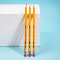 Карандаш чернографитный Deli Scribe HB 6-гр, с ластиком, желтый EC003-HB