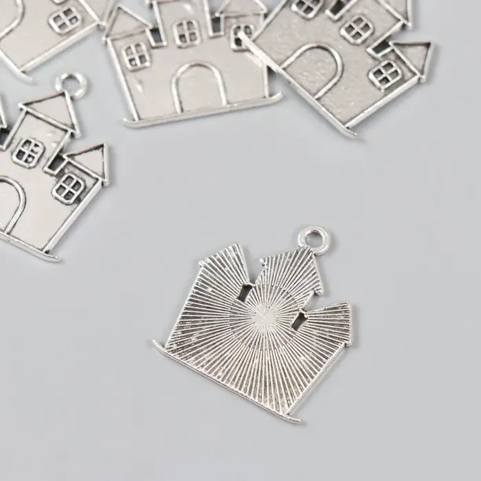 Металлический элемент, декоративная подвеска «Арт Узор. Замок», серебро, 2.4×2.1 см Металлический элемент, декоративная подвеска «Арт Узор. Замок», серебро, 2.4×2.1 см