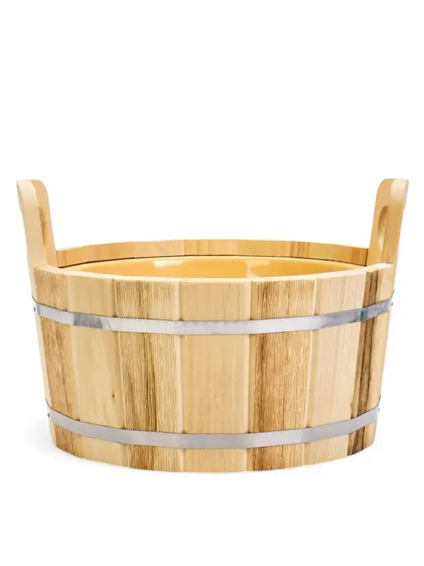 Шайка - таз для бани и сауны &laquo;Термо&raquo;, 12 л, деревянная, пластиковая вставка, &laquo;Добропаровъ&raquo;