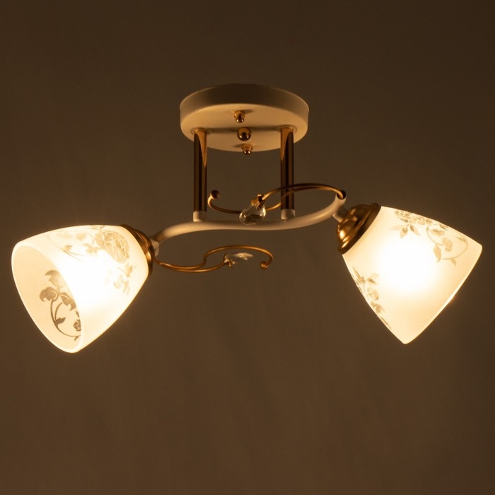 Люстра 2001/2 E27 60Вт бело-золотой 44х26х25 см