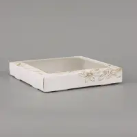 Коробка подарочная самосборная с окном &laquo;Цветы&raquo;, 19&times;19&times;3 см
