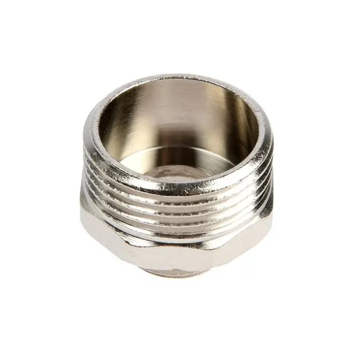 Ниппель переходной "CTM", 1" х 1/2" наружная резьба, никелированная латунь