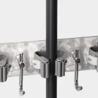 Держатель для швабр настенный самоклеящийся, прозрачная основа, 4 отделения, 42.5&times;6&times;6 см