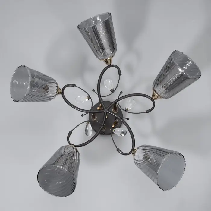 Светильник потолочный BayerLux &laquo;Рони&raquo;, люстра 5хЕ27, 40 Вт, чёрный, 62&times;62&times;23 см