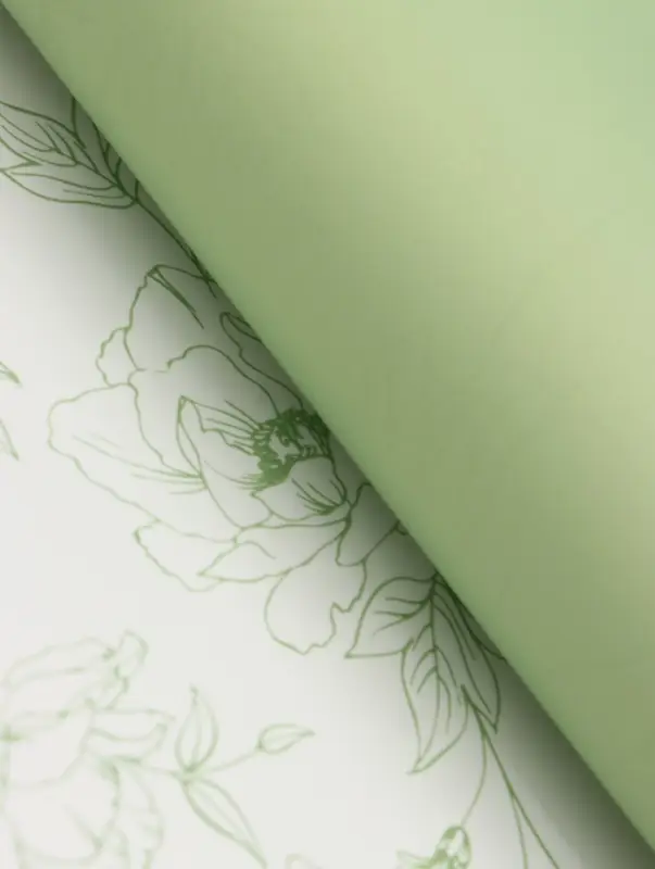 Пленка флористическая для цветов, &laquo;Букет цветов&raquo;, зелёная, 57&times;57 см