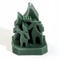Свеча новогодняя &laquo;Олени&raquo;, 7&times;5&times;8.5 см, 9 ч, зелёный