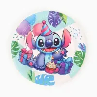 Посуда одноразовая бумажная на 10 персон: стаканы, тарелки, скатерть, Стич