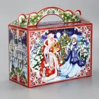 Подарочная новогодняя коробка «На катке», для сладких подарков, 25×12×24 см