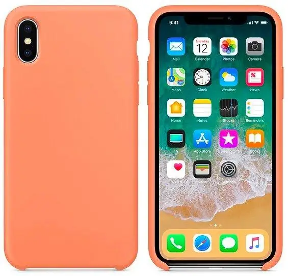 Чехол Iph X Silicon Case 100% ORG Peach (c LOGO) Чехол Iph X Silicon Case 100% ORG Peach (c LOGO)