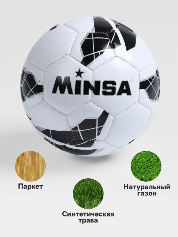 Футбольный мяч MINSA, машинная сшивка, 32 панели, р. 5, TPU