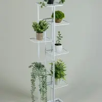 Подставка для цветов Greengo, 7 полок, 43&times;22&times;126 см, напольная, металл, белая