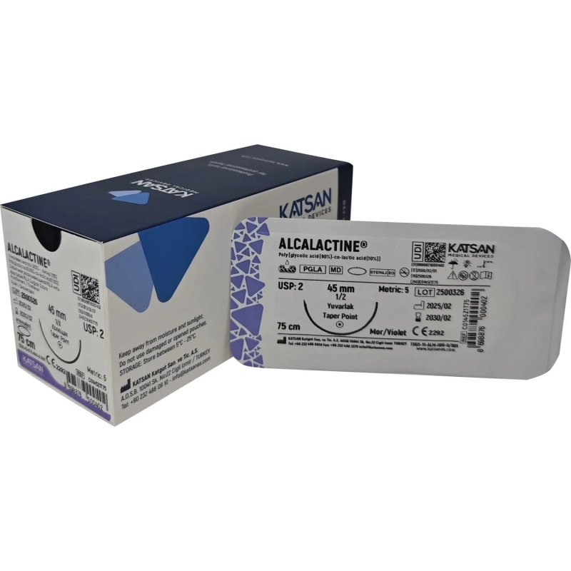 Шовный материал ALCALACTINE 2 75см, колющ. 45мм 1/2 12шт C0145Z1T75