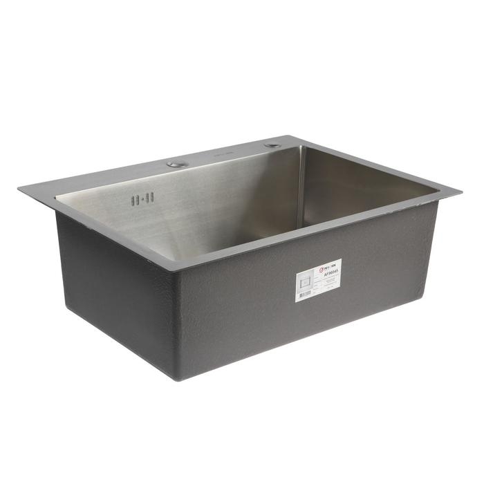 Мойка кухонная AFLORN AF96045, врезная, S=3,0 и 0,8 мм, 60х45х22 см, сифон, сатин Мойка кухонная AFLORN AF96045, врезная, S=3,0 и 0,8 мм, 60х45х22 см, сифон, сатин