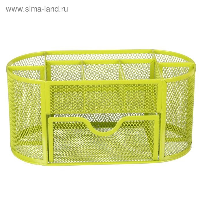 Подставка для канцелярских мелочей 9 отделений, сетка металл, зелёная Подставка для канцелярских мелочей 9 отделений, сетка металл, зелёная