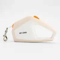 Рулетка - поводок для собак, лента 3 метра, белая, бежевая