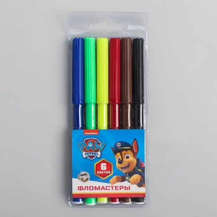 Фломастеры, 6 цветов, Paw Patrol Фломастеры, 6 цветов, Paw Patrol