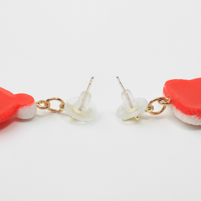 Новый год! Серьги «Новогодние» шапка-звезда, варежка, цвет бело-красный в золоте Новый год! Серьги «Новогодние» шапка-звезда, варежка, цвет бело-красный в золоте