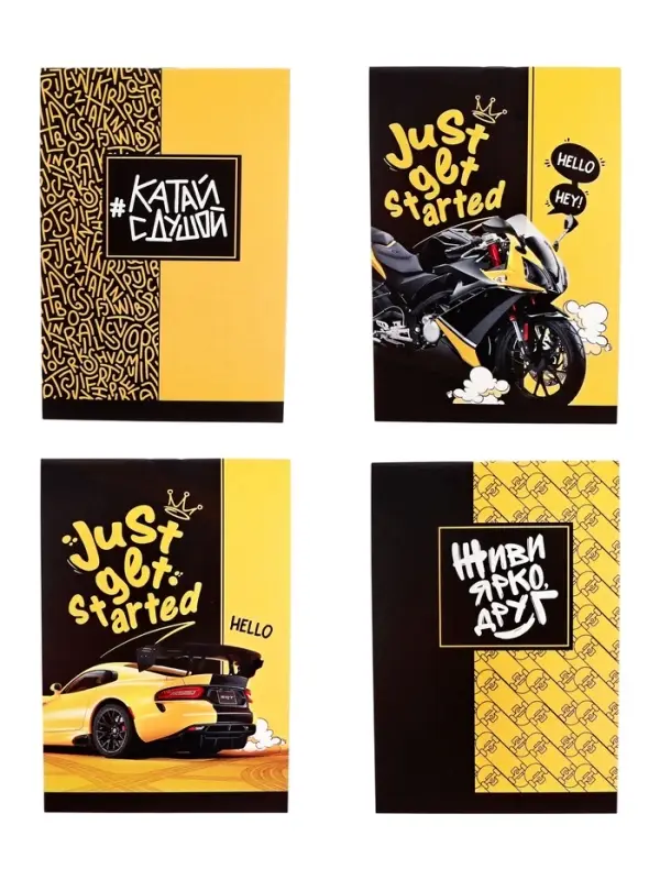 Блокнот А6, 32 листа в клетку на скрепке  Блокнот А6, 32 листа в клетку на скрепке "Мэн микс", обложка мелованный картон, блок офсет, МИКС