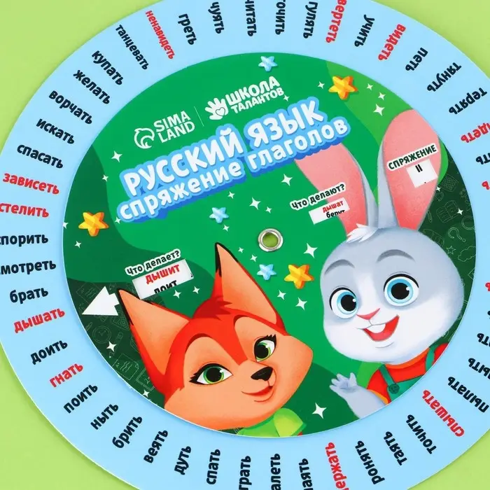 Шпаргалка вращающаяся &laquo;Спряжение глаголов&raquo;