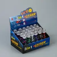 Фонарик - лазер брелок для ключей на карабине &laquo;Шар&raquo;, МИКС