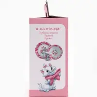 Набор посуды керамической детской, 3 предмета: кружка 200 мл, тарелка 19 см, салатник 250 мл, &laquo;Кошечка Мари&raquo;, Коты Аристократы