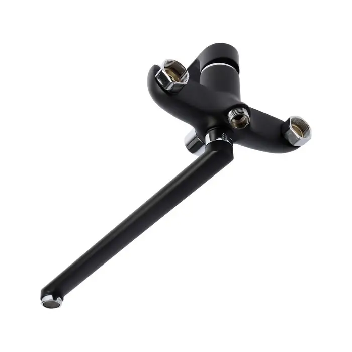 Смеситель для ванны ZEIN Z2493, излив 35 см, картридж 35 мм, с душ набором, черный/хром Смеситель для ванны ZEIN Z2493, излив 35 см, картридж 35 мм, с душ набором, черный/хром