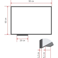 Доска магнитно-маркерная Attache Classic 60х90 лак, ПВХ профиль