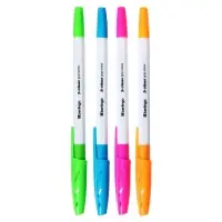 Ручка шариковая Berlingo. Tribase grip show, синий стержень, узел 0.7 мм, резиновый упор, МИКС