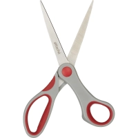 Ножницы Attache 205 мм,пласт.прорезин.анатомич. ручки,красн/серый