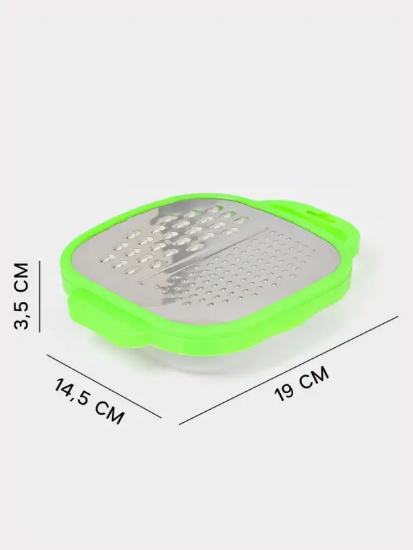 Тёрка с контейнером Доляна &laquo;Универсал&raquo;, 2 в 1, 19&times;14.5&times;3.5 см, зелёная
