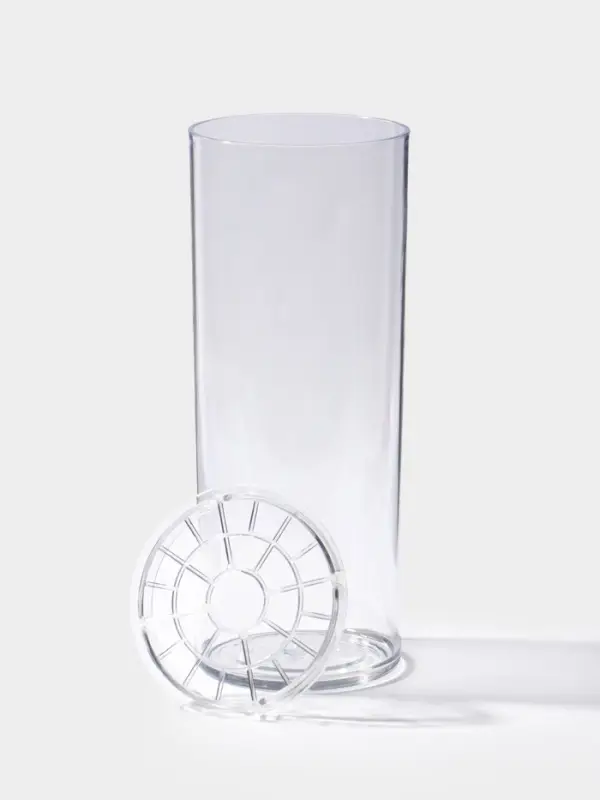 Ваза пластик настольная с крышкой "Альваро" 25х10 см, прозрачный