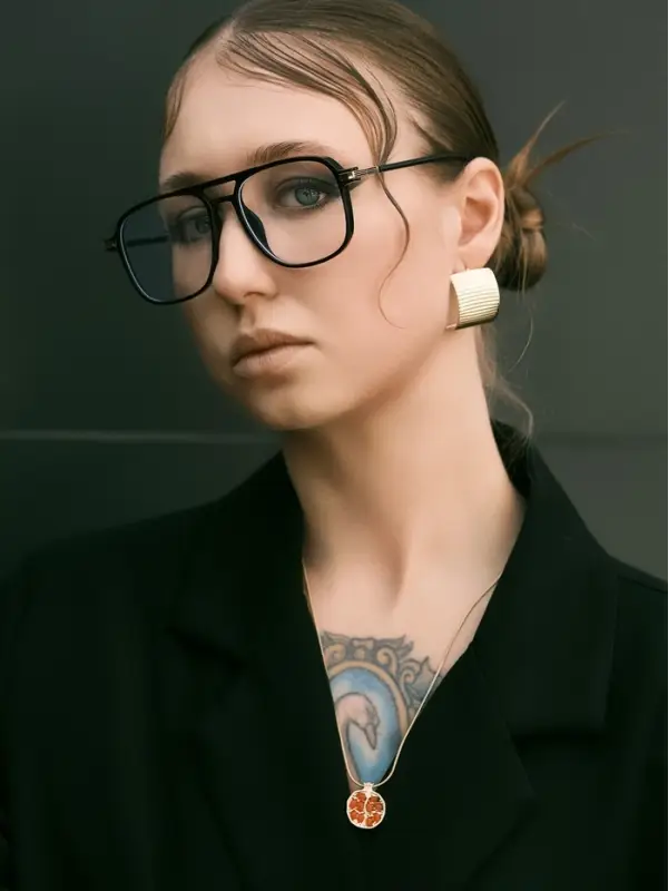 Кулон на цепочке &laquo;Гранат&raquo;, бордовый в золоте, L= 45 см