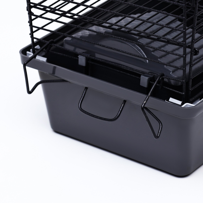 Клетка-мини для грызунов Клетка-мини для грызунов "Пижон" №2, укомплектованная, 27 х 15 х 16 см, серая