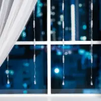 Гирлянда &laquo;Занавес&raquo; 2.5&times;0.65 м с насадками &laquo;Капли&raquo;, IP20, прозрачная нить, 50 LED, свечение мульти, 8 режимов, 220 В