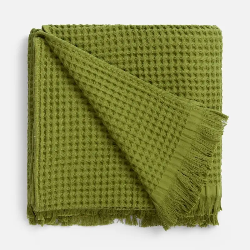 Плед вафельный Elenglect, зеленый