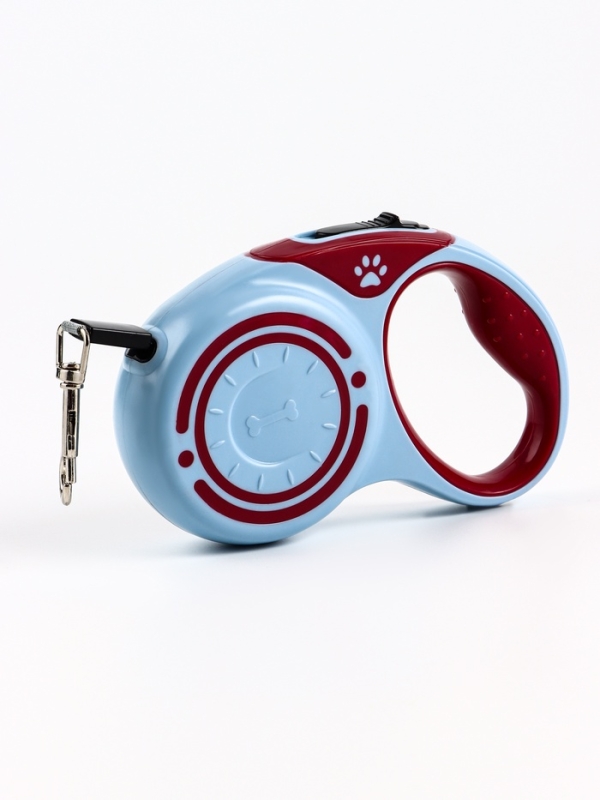 Рулетка  Рулетка "Гонка", 3 м, вес животного до 15 кг, голубая/розовая