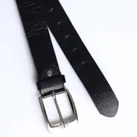 Ремень мужской, ширина 3.6 см, винт, пряжка металл, чёрный